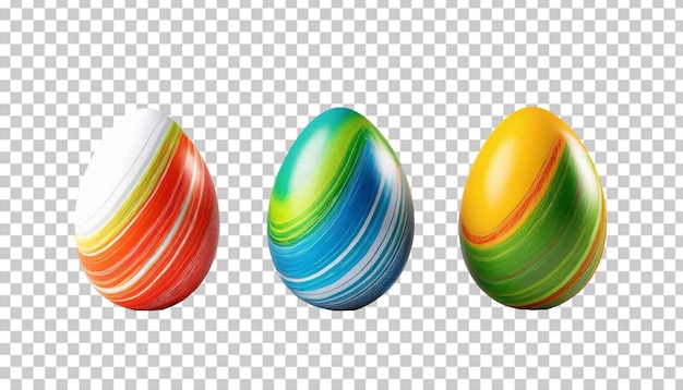 PSD Пасхальные яйца на прозрачном фоне 3d рендеринг happy easter концепция