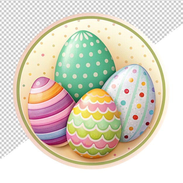 PSD easter eggs sticker on transparent background