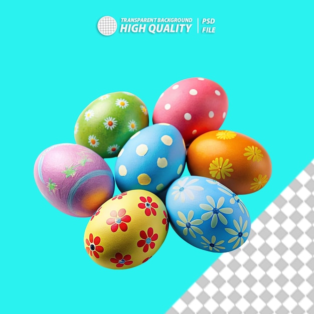 PSD easter eggs on transparent background