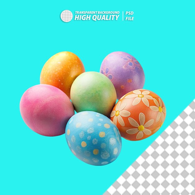 Easter eggs on transparent background