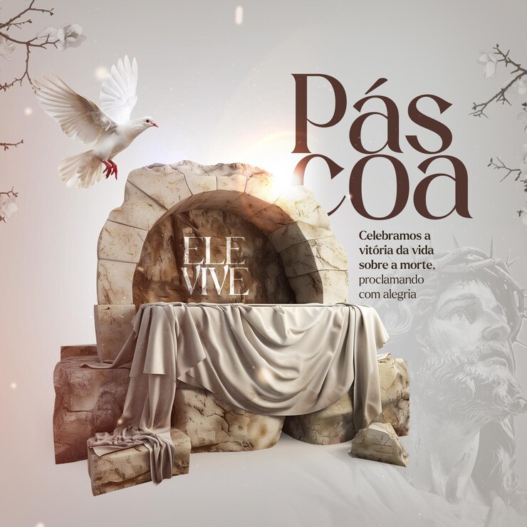 PSD easter holy week jesus banner phrase