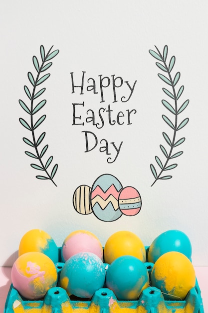 PSD easter mockup with copyspace for text or logo