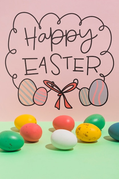 PSD easter mockup with copyspace for text or logo