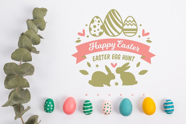 PSD easter mockup with copyspace