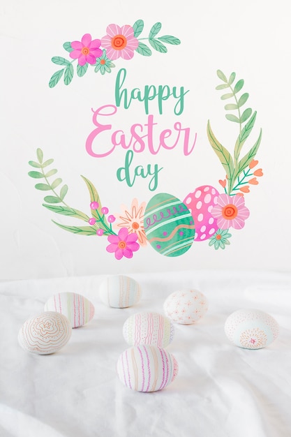 PSD easter mockup with copyspace