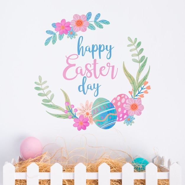 PSD easter mockup with copyspace