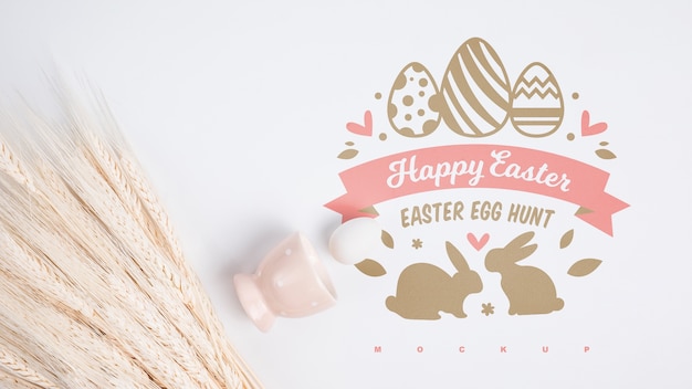 PSD easter mockup with copyspace