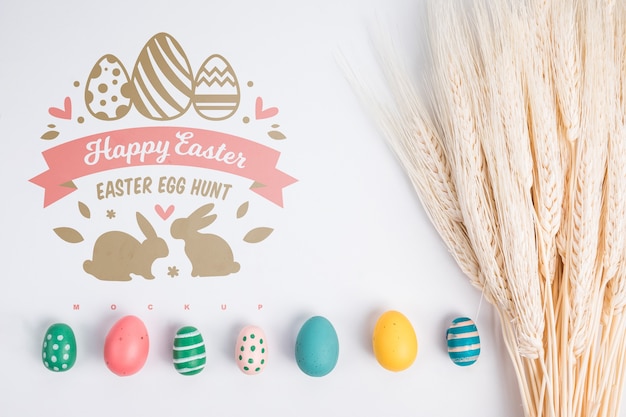 PSD easter mockup with copyspace