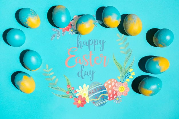 PSD easter mockup with copyspace