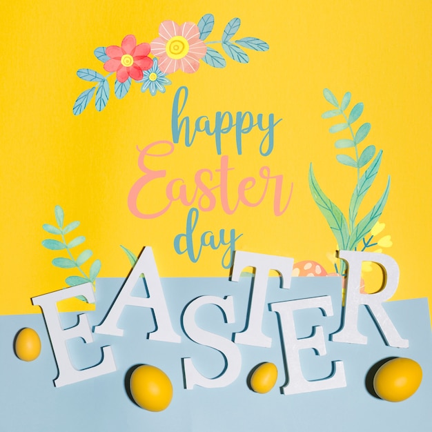 PSD easter mockup with copyspace