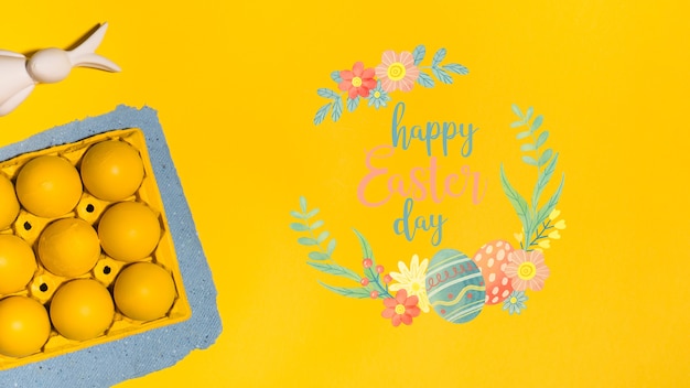 PSD easter mockup with copyspace