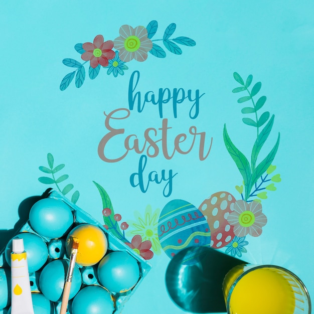 PSD easter mockup with copyspace