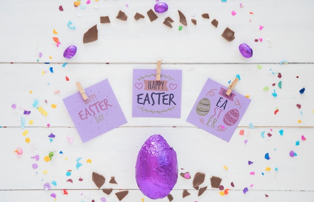 PSD easter mockup with notes