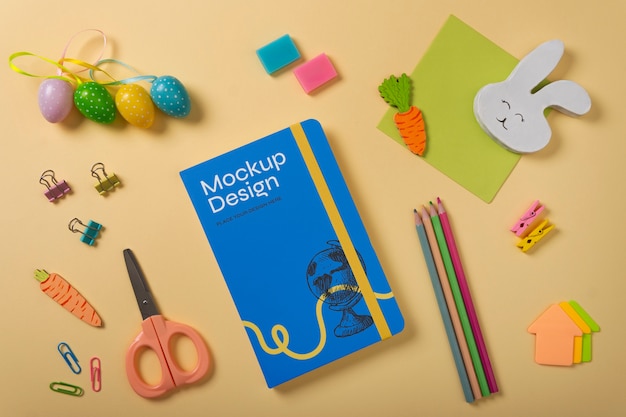 PSD easter notebook mockup design