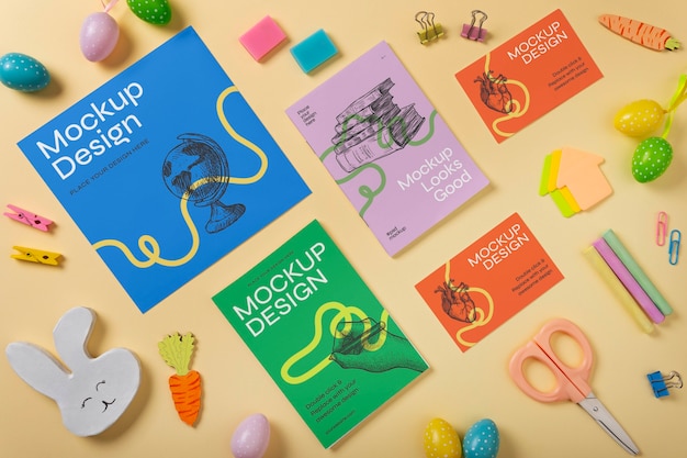 PSD easter notebook mockup design