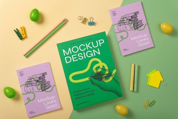 easter notebook mockup design