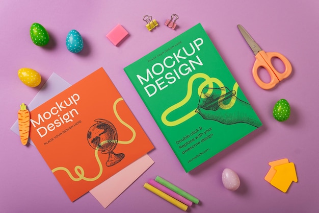 PSD easter notebook mockup design