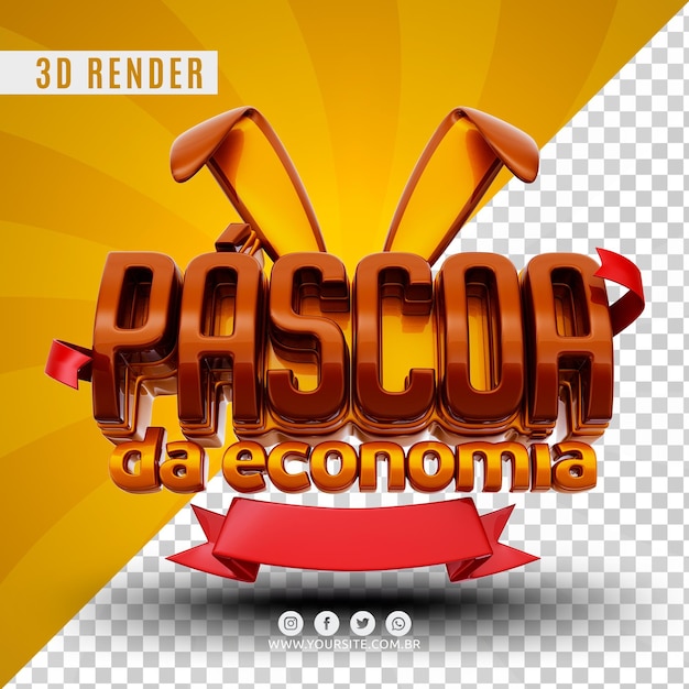 Logo 3d di promozione dell'offerta di pasqua per le aziende