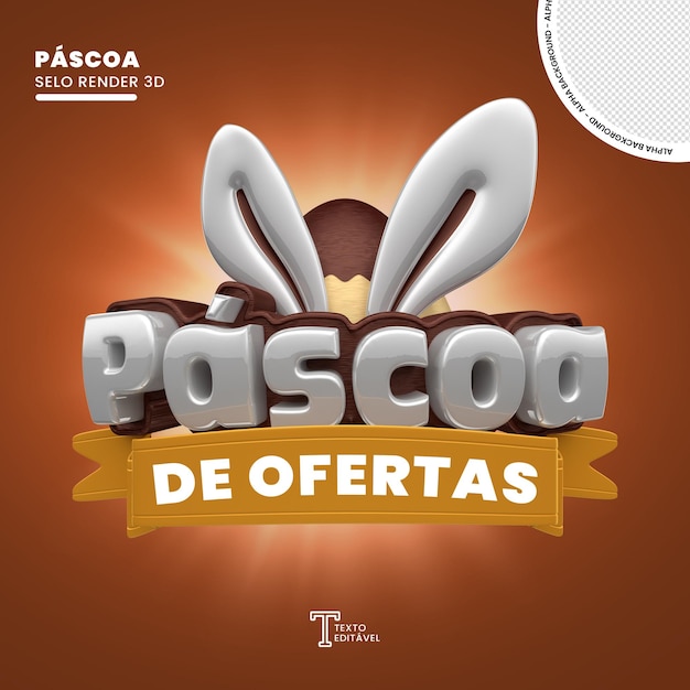 Offerte di pasqua francobollo render 3d