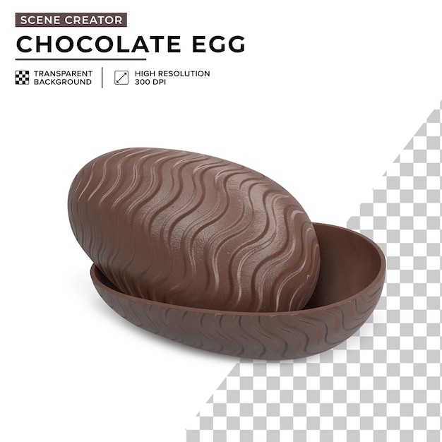 Illustrazione di uova di cioccolato aperte per la creazione di paesaggi di pasqua