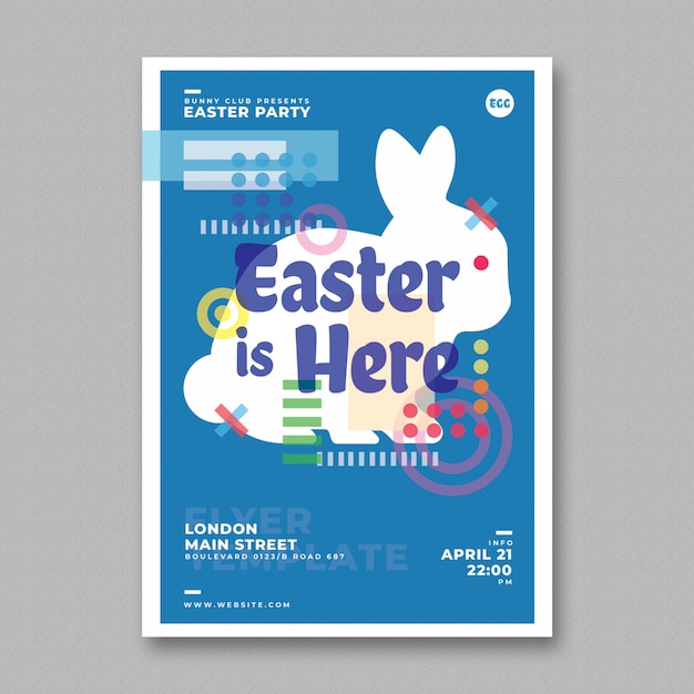 PSD easter party flyer template