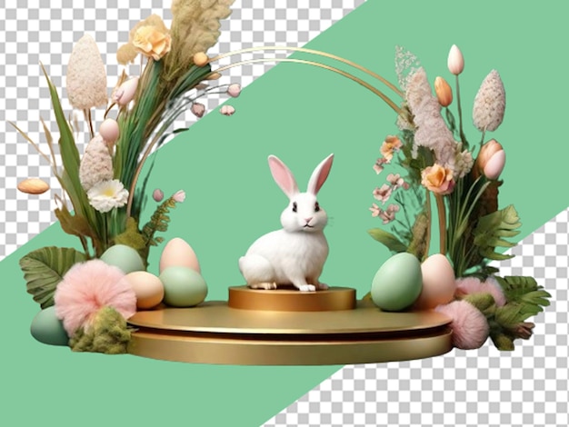 PSD easter podium background 3d product egg spring happy easter monday concept