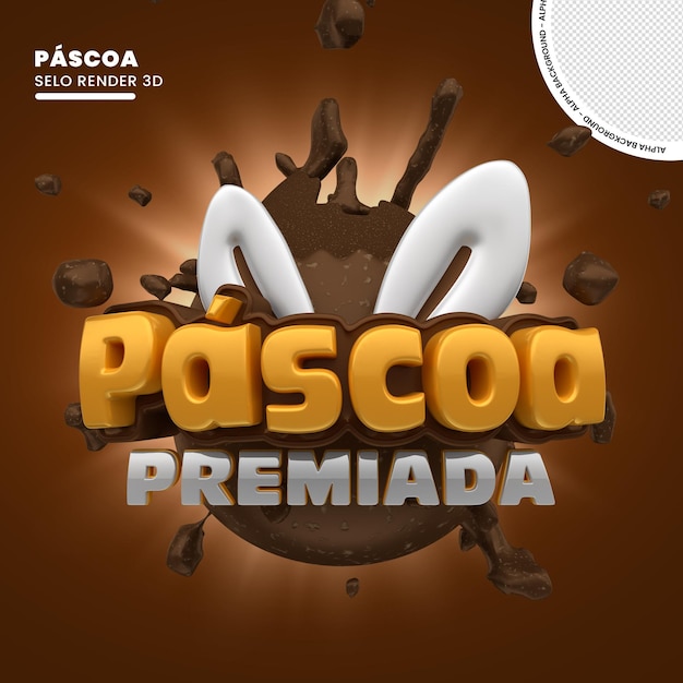 Timbro del premio di pasqua rendering 3d