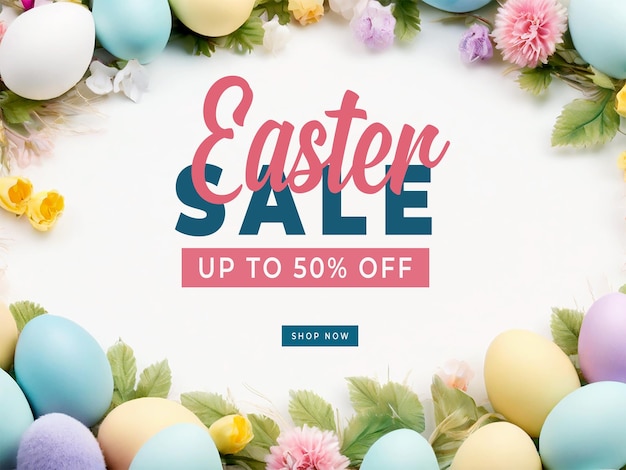 PSD easter sale banner design template