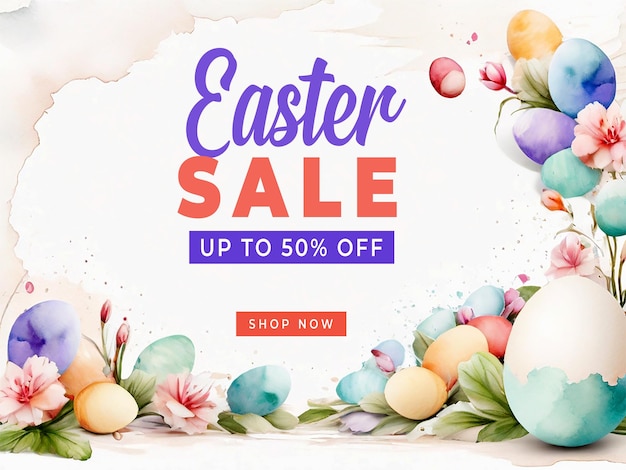 Easter sale watercolor background