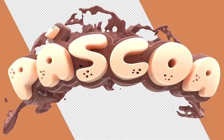 PSD イースターシール 3dチョコレート