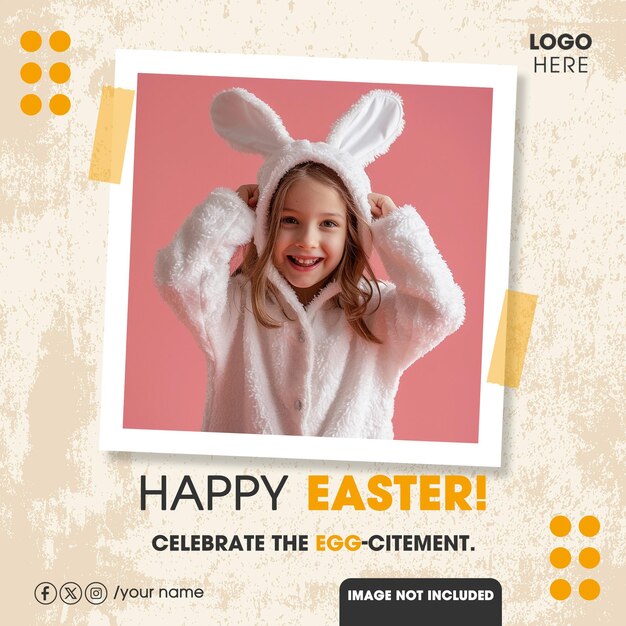 PSD easter social media post