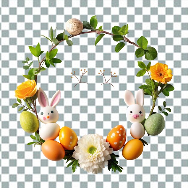 PSD easter theme with bunny and eggs