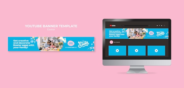 PSD easter youtube channel art design template