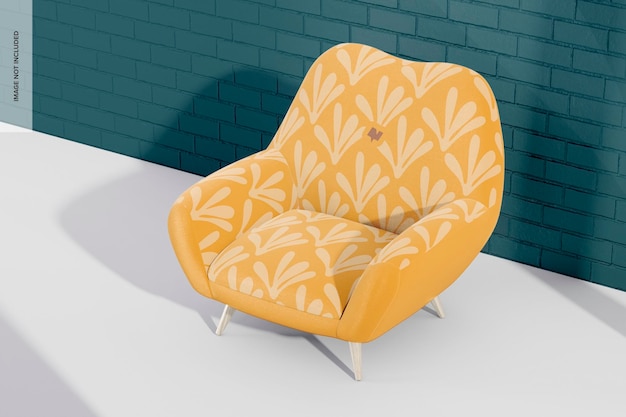 PSD easy chair mockup, perspective