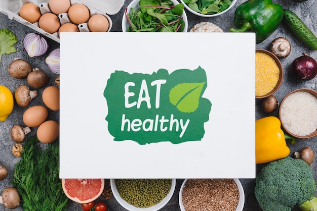 PSD eat healthy vegan food mock-up