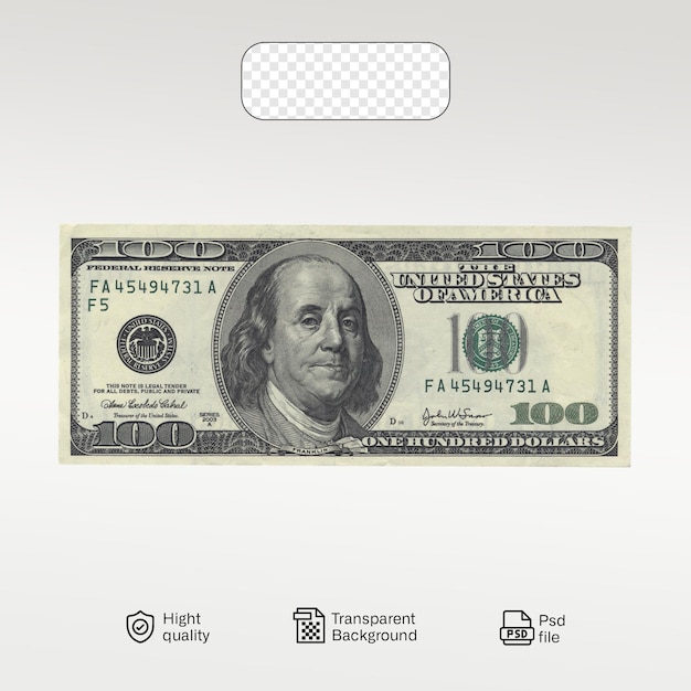 Echte dollars op een doorzichtige achtergrond