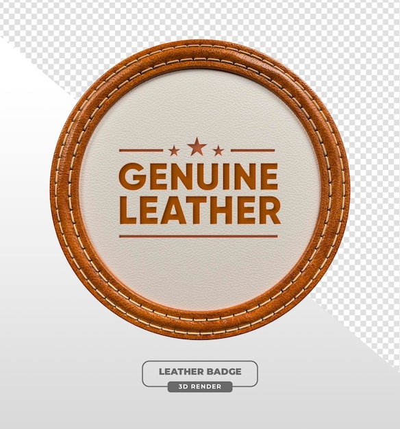 Echte leren badge 3D-weergave