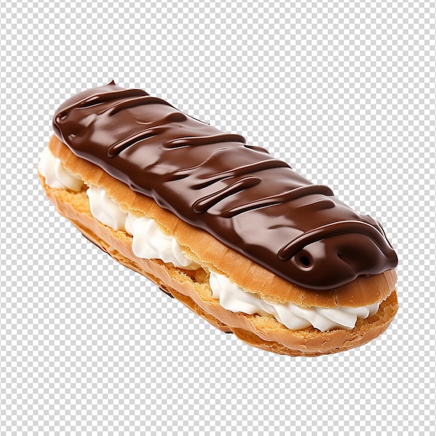 PSD eclair met chocolade ai uitsnede op doorzichtige achtergrond