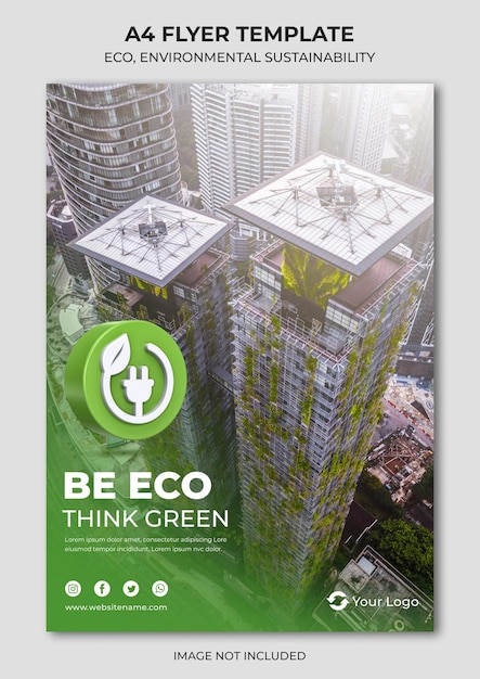 PSD eco a4 flyer-sjabloon