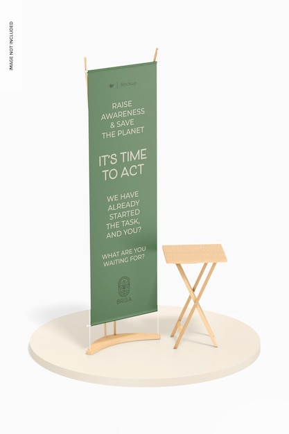 Eco banner stand mockup, met kruk