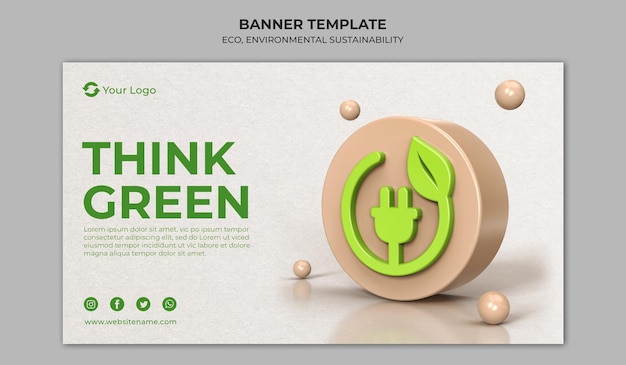 PSD design del modello di banner eco