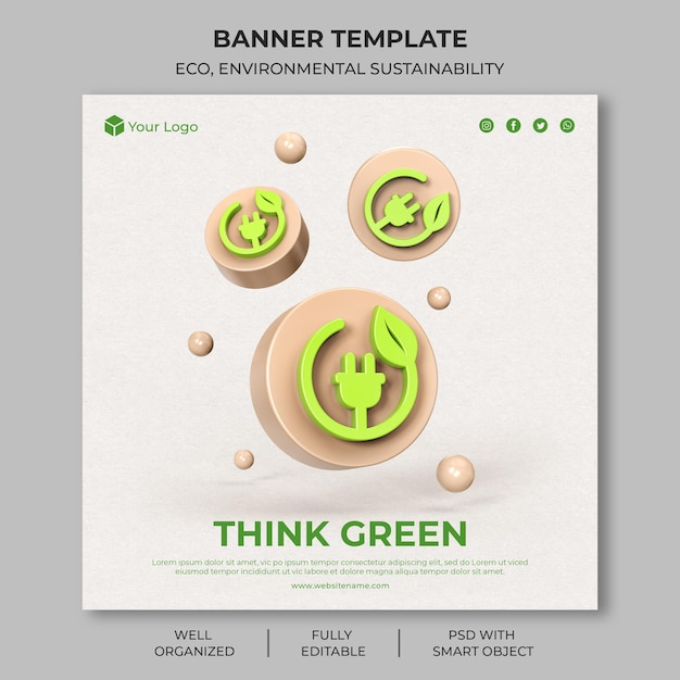 Eco banner template design