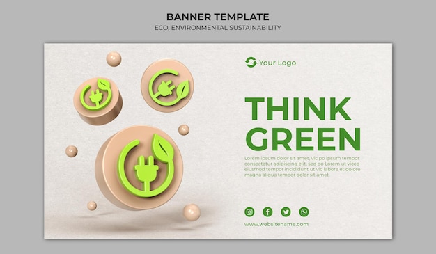 PSD design del modello di banner eco