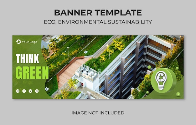 PSD design del modello di banner eco