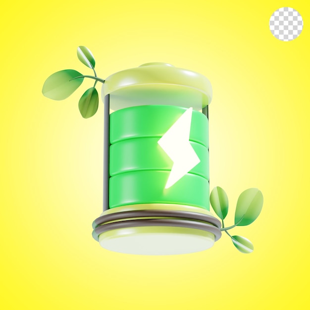 PSD eco battery 3d icon illustration