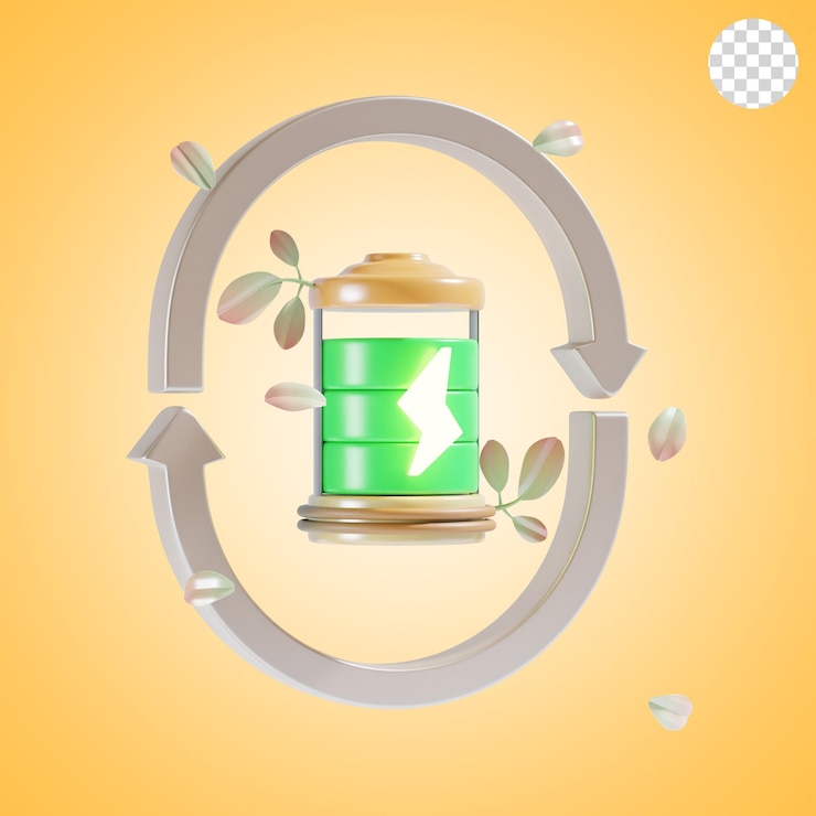 PSD eco battery 3d icon illustration