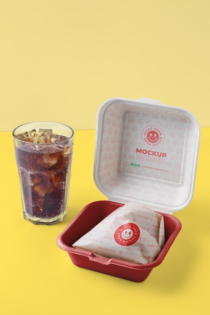 PSD eco burger box mockup design