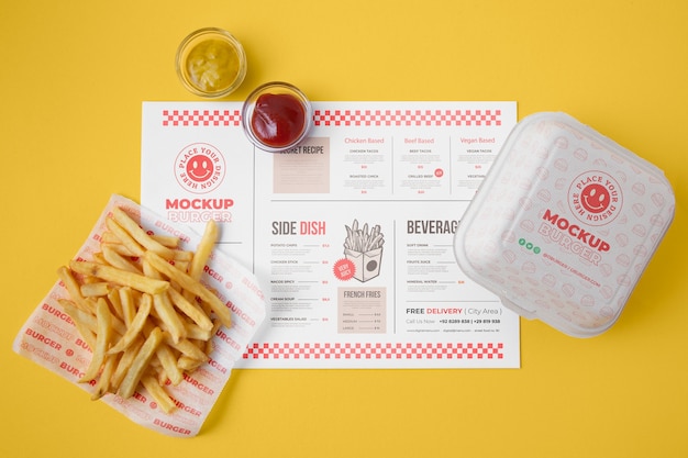 Eco burger box mockup design