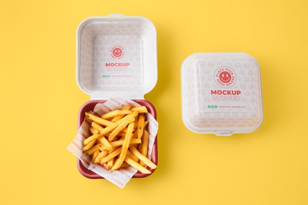 Eco burger box mockup design