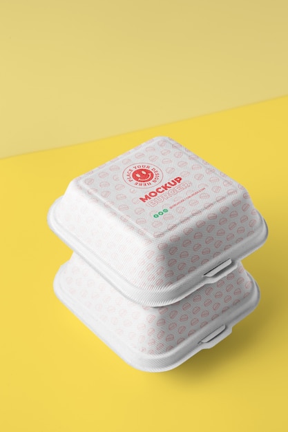 PSD mockup di scatola per hamburger ecologica